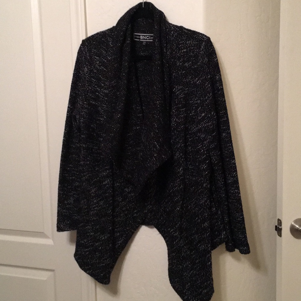 Open peplum cardigan sweater